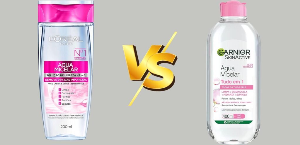Água Micelar: Água Micelar L'Oréal 5 em 1 vs. Água Micelar Garnier SkinActive